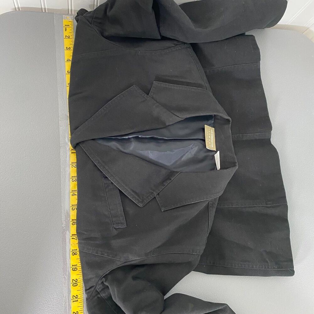 Liz Claiborne Womens Blazer Size 12 Petite Black Notch Lapel 100% Cotton Career - Picture 9 of 11